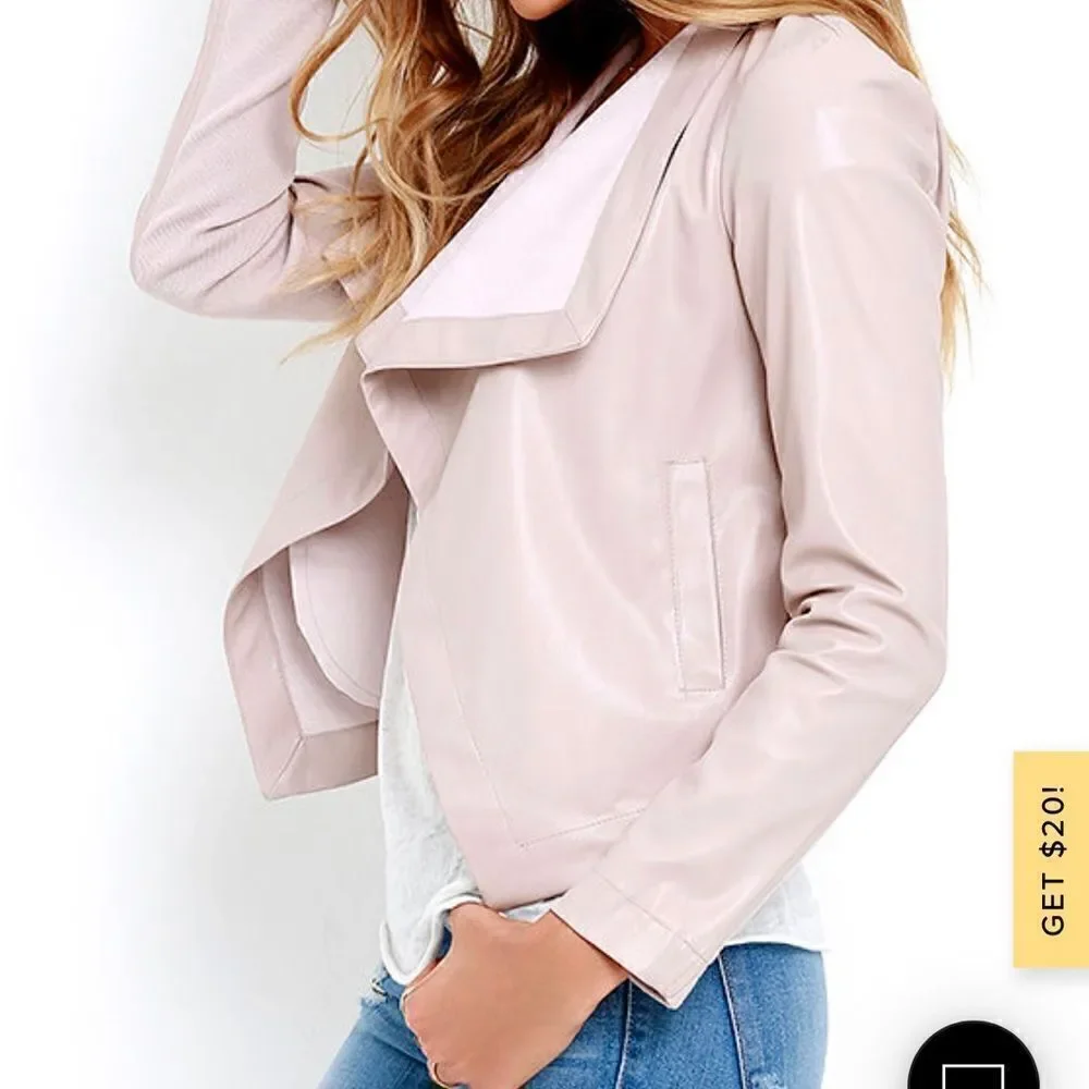 Bb Dakota Blush colored faux leather jacket